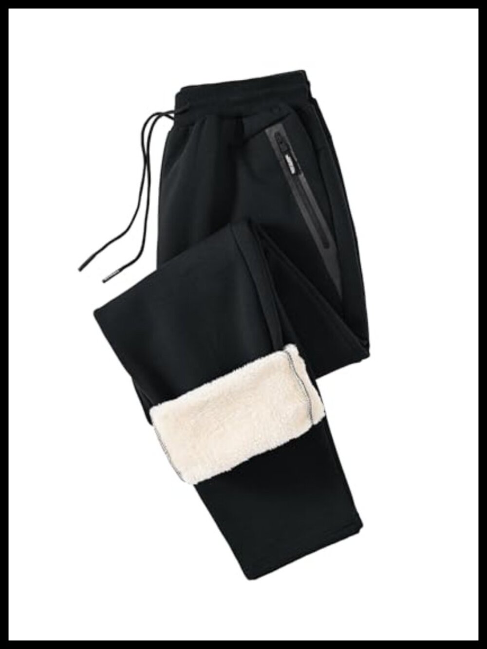 Fleece Lined Sweatpants Sherpa Lined Warm Pants with Pockets